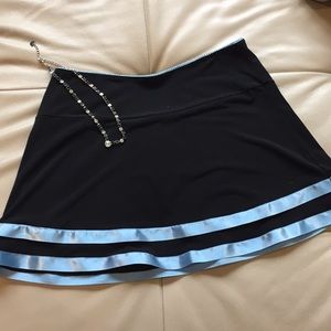 Black skirt with blue satin accents